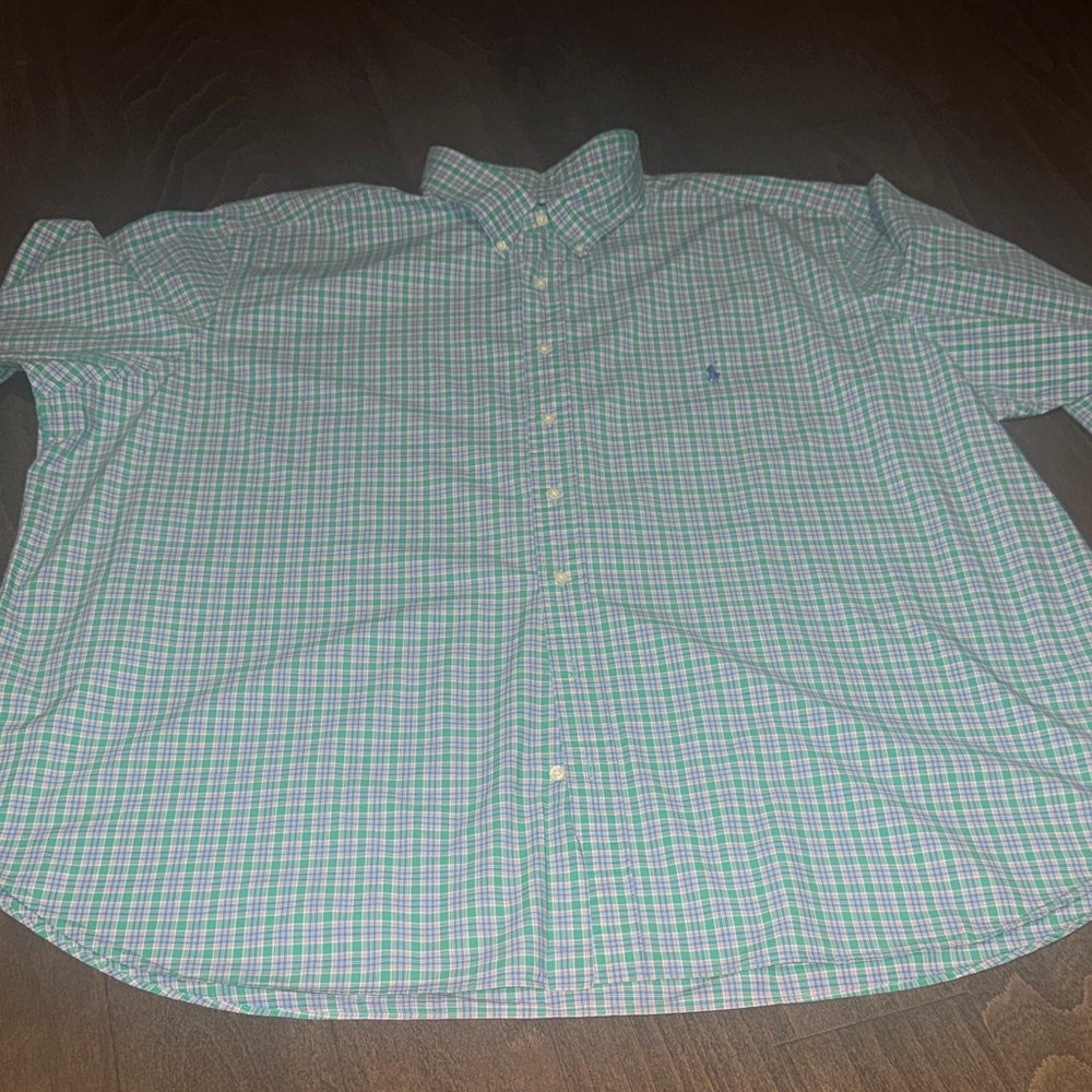 Ralph Lauren Blue and Green Plaid Shirt- Size 4XB/4G Big/Grand